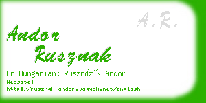 andor rusznak business card